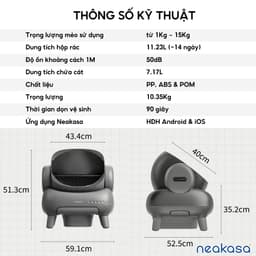Thumbnail Máy vệ sinh tự động cho mèo NEAKASA M1, Máy dọn phân mèo thiết kế OPEN-TOP 4