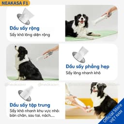 Thumbnail Máy sấy lông cho chó mèo NEAKASA F1 nhỏ gọn công suất 1200w độ ồn thấp 1