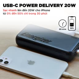 Thumbnail Pin sạc dự phòng Energizer 30000mAh - sạc nhanh 22.5W, 3 cổng sạc ra tiện lợi bảo hành 2 năm 2