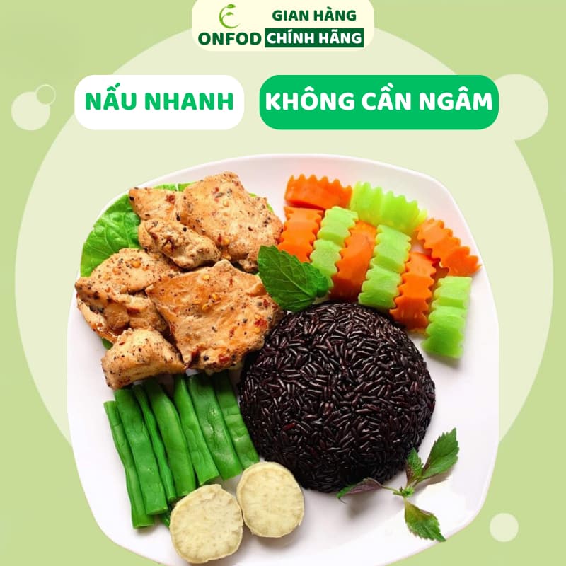 Ảnh Gạo lứt đen dẻo điện biên organic ONFOD dành cho người giảm cân, thực dưỡng, ăn kiêng, tiểu đường, béo phì 500g 1kg 2