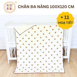 Thumbnail Chăn Muslin 4 Lớp Cho Bé 100x120cm PETIT BEBE Mềm Mại, Thoáng Khí, Thấm Hút 1