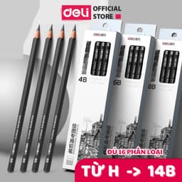 Thumbnail Bút chì phác thảo phiên bản cao cấp Deli - 2H, HB, 2B, 4B, 6B, 8B - Dành cho mỹ thuật chuyên nghiệp chì mềm độ đậm chuẩn 1