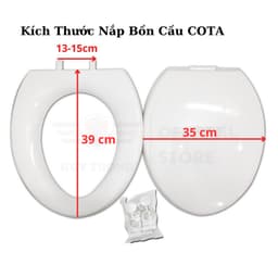Thumbnail Nắp bồn cầu đủ bộ, nắp bồn cầu kích thước 39x35cm nhà vệ sinh, W.C chất liệu nhựa cao cấp phù hợp với hầu hết bồn cầu 2