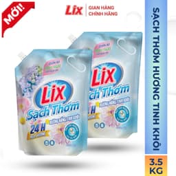 Thumbnail Combo 2 túi nước giặt Lix 3,5KG/ túi hương nắng tinh khôi Lixco Việt Nam nước giặt Lix cho giặt tay và giặt máy 2C-17503 3
