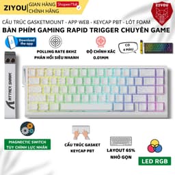 Thumbnail Bàn Phím Cơ Rapid Trigger Ziyou Attack Shark X68 HE LED RGB Cao Cấp Chuyên Game 1
