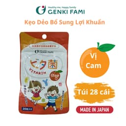 Thumbnail Kẹo Dẻo Vị Cam Bổ Sung Vitamin và Lợi Khuẩn Genki Fami Nhật Bản 1