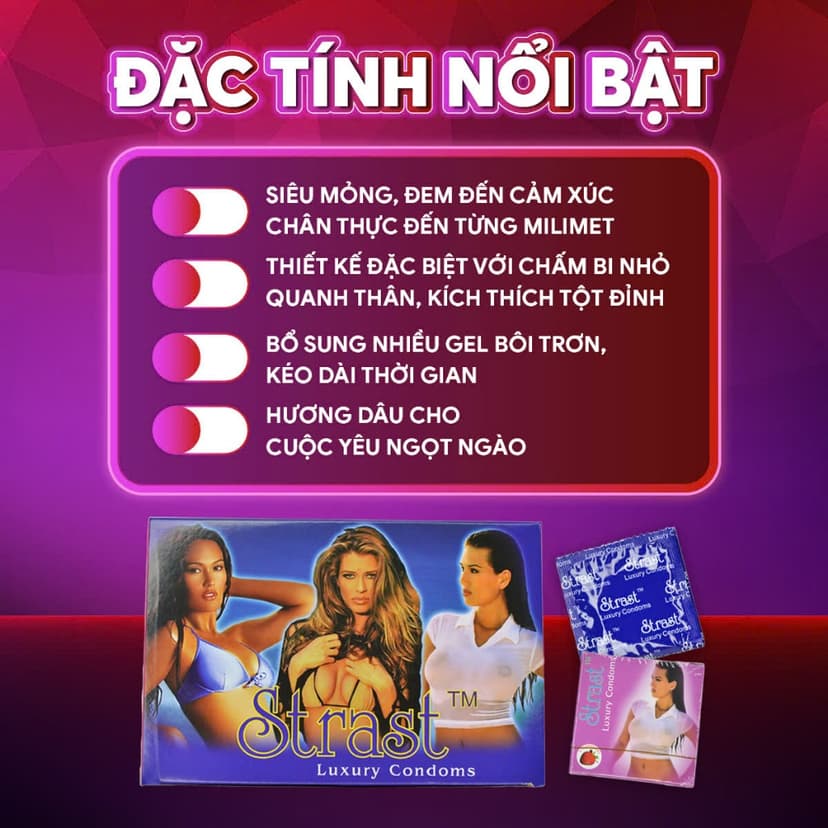 Ảnh Bao Cao Su Gia Đình VietHung Pharma, Siêu Mỏng, Bổ Sung Nhiều Gel Bôi Trơn,  Hộp 3 Chiếc 3