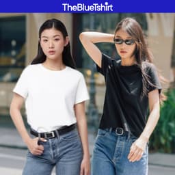 Thumbnail TheBlueTshirt - Áo thun trơn tay ngắn phom suông nữ - New Hero Tee - 100% Natural Cotton - Women 1