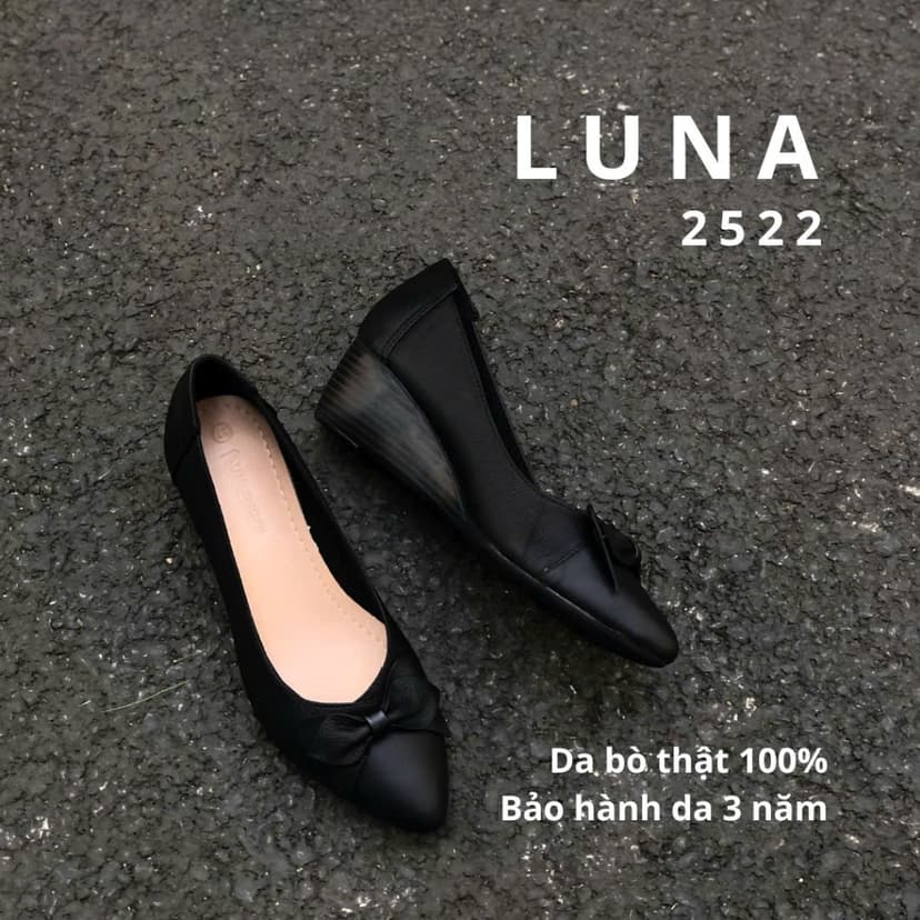 Ảnh Giày đế xuồng 3p LUNASHOES 2522 da bò mềm êm chân thoáng khí đế tpr cao cấp bảo hành lên tới 3 năm 4