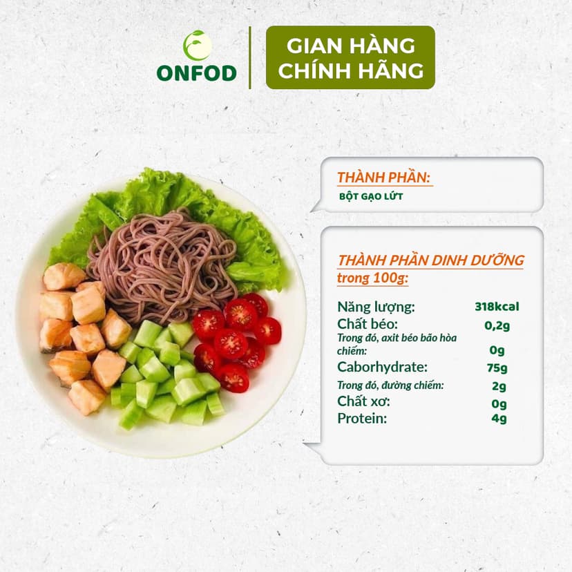 Ảnh Bún gạo lứt giảm cân hữu cơ huyết rồng ONFOD eat clean ăn kiêng tiểu đường gym 250g 500g 2