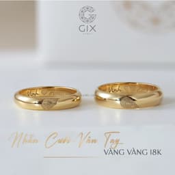 Thumbnail Nhẫn cưới khắc dấu vân tay vàng tây 18k bản mo khắc chữ Gix Jewel 1
