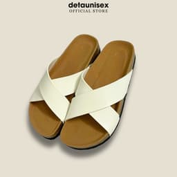 Thumbnail Dép Birken Đế Trấu Quai Chéo Nam Nữ Chữ X màu Trắng DETAUNISEX - DETA23TD 3