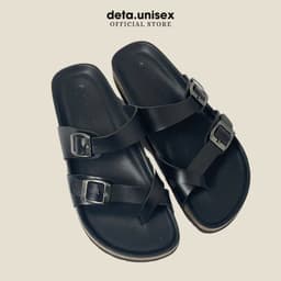 Thumbnail Dép Birken đế trấu xỏ ngón nam nữ đi mưa lót đen Detaunisex - DETA22 1