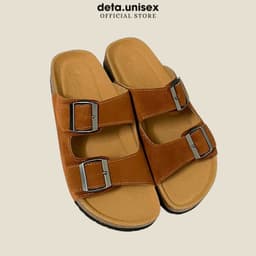 Thumbnail Dép Birken đế trấu quai ngang 2 khoá quai da lộn may chỉ nam nữ thời trang DETAUNISEX - DETA27 1