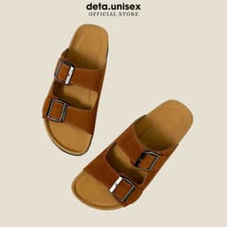 Thumbnail Dép Birken đế trấu quai ngang 2 khoá quai da lộn may chỉ nam nữ thời trang DETAUNISEX - DETA27 3