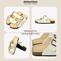 Thumbnail Dép Birken đế trấu quai ngang 2 khoá nam nữ thời trang DETAUNISEX - DETA21TD 2