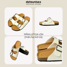 Thumbnail Dép Birken đế trấu quai ngang 2 khoá nam nữ thời trang DETAUNISEX - DETA21TD 1