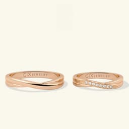 Thumbnail Nhẫn cưới đôi vàng tây hoa văn vô cực đẹp sang trọng kim cương nhân tạo Gix Jewel 1