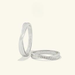 Thumbnail Nhẫn cưới đôi vàng tây hoa văn vô cực đẹp sang trọng kim cương nhân tạo Gix Jewel 2