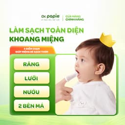 Thumbnail Gạc Rơ Lưỡi Dr.Papie Tiêu Chuẩn 5SAO, Làm Sạch Răng, Lưỡi, Nướu, Khoang Miệng Cho Bé - 30Gói/Hộp 2