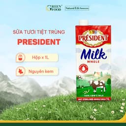 Thumbnail Combo 4 Hộp Sữa Tươi Tiệt Trùng President Nguyên Kem 1L - Độ Béo 3.6%, Không Đường, chính hãng Pháp 2