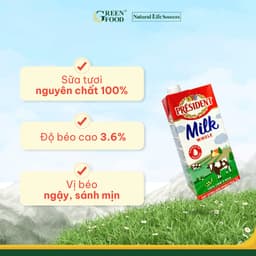 Thumbnail Combo 4 Hộp Sữa Tươi Tiệt Trùng President Nguyên Kem 1L - Độ Béo 3.6%, Không Đường, chính hãng Pháp 3