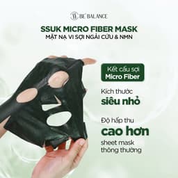 Thumbnail Mặt Nạ Vải Vi Sợi Be'Balance SSUK MICRO FIBER MASK Chiết Xuất 4 Loại Ngải Cứu kết hợp NMN và Cà Chua Xanh 1 Hộp 10 Miếng 4