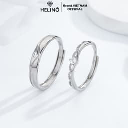 Thumbnail Nhẫn Đôi Bạc 925 HELINO vương miện đính đá cao cấp, Freesize Tùy Chỉnh ND05 1