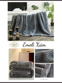 Thumbnail Chăn Lông Tuyết Chồn Cao Cấp Emeli 2mx2m3 Chính Hãng Lasante Siêu Nhẹ 3.6 Kg Mềm Mịn, Ấm Áp Mùa Đông 1
