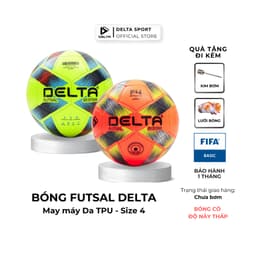 Thumbnail Bóng Đá DELTA FUTSAL 4M Size 4 May Máy Da TPU Mềm Chơi Sân 5 Sân Cỏ Nhân Tạo, Trong Nhà DELTAFU01 1