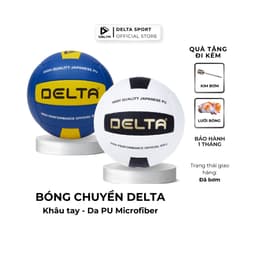 Thumbnail Bóng Chuyền DELTA Size 5 Khâu Tay Cao Cấp Da PU Microfiber Mềm Êm Chơi Cho Nhiều Loại Sân DELTABC02 1