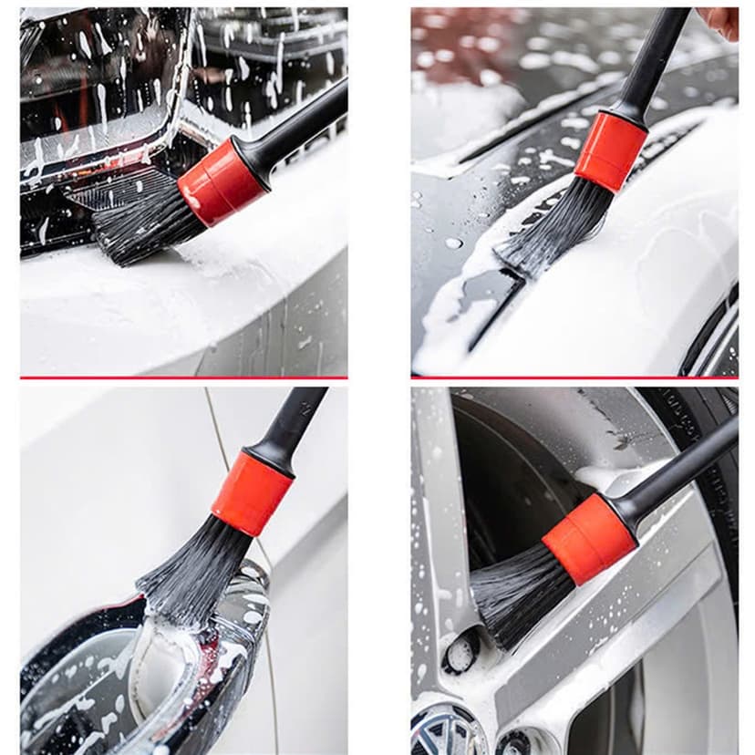 Ảnh Bộ 5 Chổi Cọ Vệ Sinh Ô Tô Xe Máy Đa Năng Amalife Cọ Rửa Khoang Máy Nội Thất Mâm Lốp 3