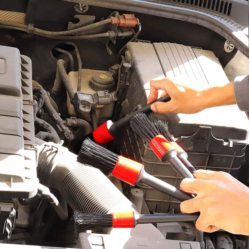 Ảnh Bộ 5 Chổi Cọ Vệ Sinh Ô Tô Xe Máy Đa Năng Amalife Cọ Rửa Khoang Máy Nội Thất Mâm Lốp 4