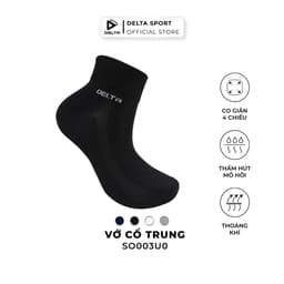 Thumbnail DELTA Vớ Thể Thao Cổ Trung Unisex Vải Bamboo Mềm Mát Khử Mùi Kháng Khuẩn Thấm Hút Tốt SO003U0 1