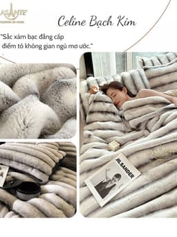 Thumbnail Chăn Lông Cáo Lasante Celine 5kg - 2mx2m3 Lông Mịn Cao Cấp Cho Mùa Đông Đại Hàn 3