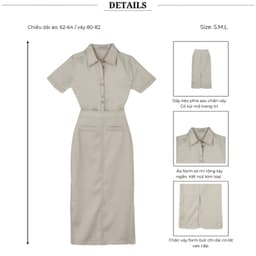 Thumbnail BBSTORE’S Set Áo Sơ Mi Phối Chân Váy Suông Dài Thanh Lịch - K3265 3