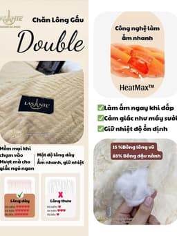 Thumbnail Chăn lông tuyết gấu mùa đông đại hàn Double 5Kg Lasante ấm áp 2m1*2m4 1