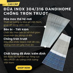 Thumbnail Hộp 10 đôi đũa inox 304 / 316 DandiHome chống trơn trượt cao cấp 3