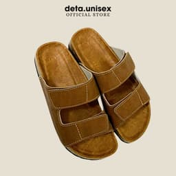 Thumbnail Dép Birken đế trấu nam nữ 2 quai ngang xé dán da sáp tái chế Detaunisex- DEBO25ND 3