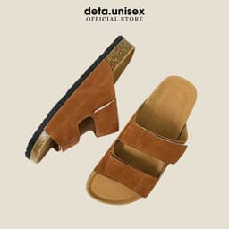 Thumbnail Dép Birken đế trấu nam nữ 2 quai ngang xé dán Detaunisex - DETA25 1