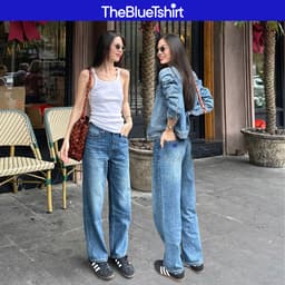 Thumbnail TheBlueTshirt - Quần jeans ống suông cạp cao nữ - Girl Jeans Blue City - Women 1