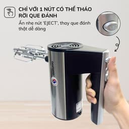 Thumbnail Máy đánh trứng Daewoo DWHM-831S với 5 tốc độ, công suất 250W kèm 4 que inox, bảo hành 12 tháng 3