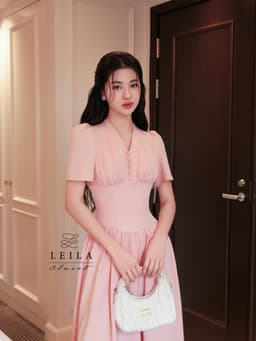 Thumbnail LEILA CLOSET | Đầm thiết kế Vella cổ tim, tay chuông, chiết eo, xoè dài 2