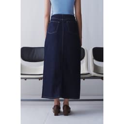 Thumbnail LIBÉ WORKSHOP - Chân váy denim dáng dài xẻ tà thân trước màu xanh dương đậm 2