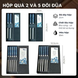 Thumbnail Bộ đũa inox 316 quà tặng DandiHome cao cấp mạ Titanium Plated 4