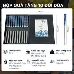 Thumbnail Bộ đũa inox 316 quà tặng DandiHome cao cấp mạ Titanium Plated 3