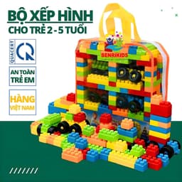 Thumbnail Đồ Chơi Xếp Hình Có Túi Đựng 155 Chi Tiết Hàng Việt Nam 1