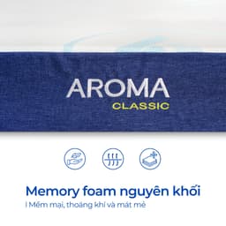 Thumbnail Nệm Foam Aroma Classic Vải Gấm, Mẫu Mã Mới, Nệm Êm Mềm Vừa Phải, Chính Hãng, Bảo Hành 10 năm. 3