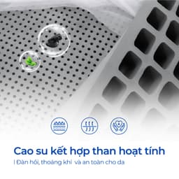 Thumbnail Nệm Cao Su Hoạt Tính Aroma Grey, 100% Cao Su Thiên Nhiên, Kháng Khuẩn, Chống Nấm Mốc, Bảo Hành Xẹp Lún 10 Năm 3