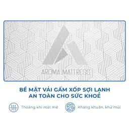 Thumbnail Nệm Cao Su Hoạt Tính Aroma Grey, 100% Cao Su Thiên Nhiên, Kháng Khuẩn, Chống Nấm Mốc, Bảo Hành Xẹp Lún 10 Năm 4